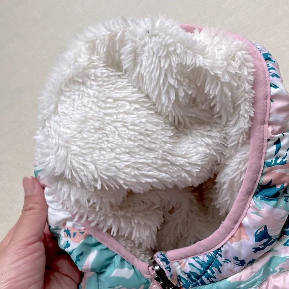 The North Face Kids Pink and Teal Patterned Snowsuit - Picture 8 of 13